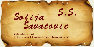 Sofija Savatović vizit kartica